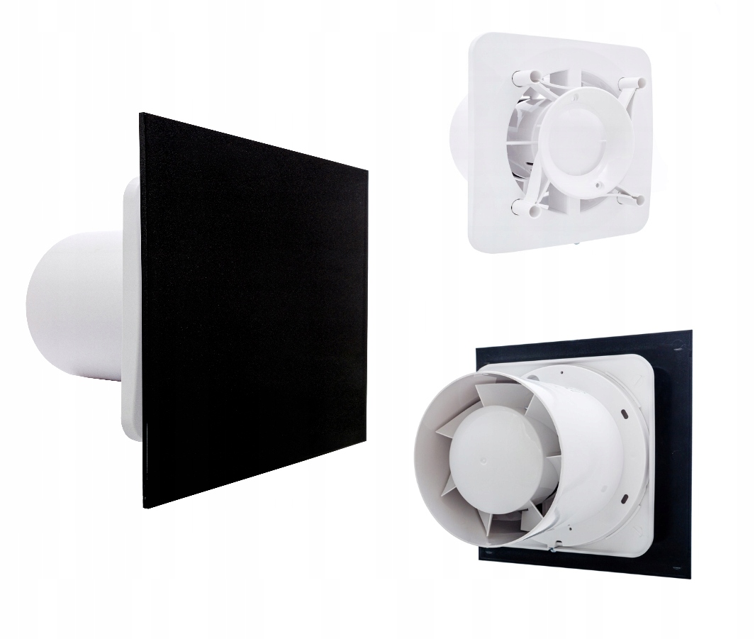 Ventika KLIQ100BASEWC + KLIQFP180BLACK kúpeľňový ventilátor 100 mm